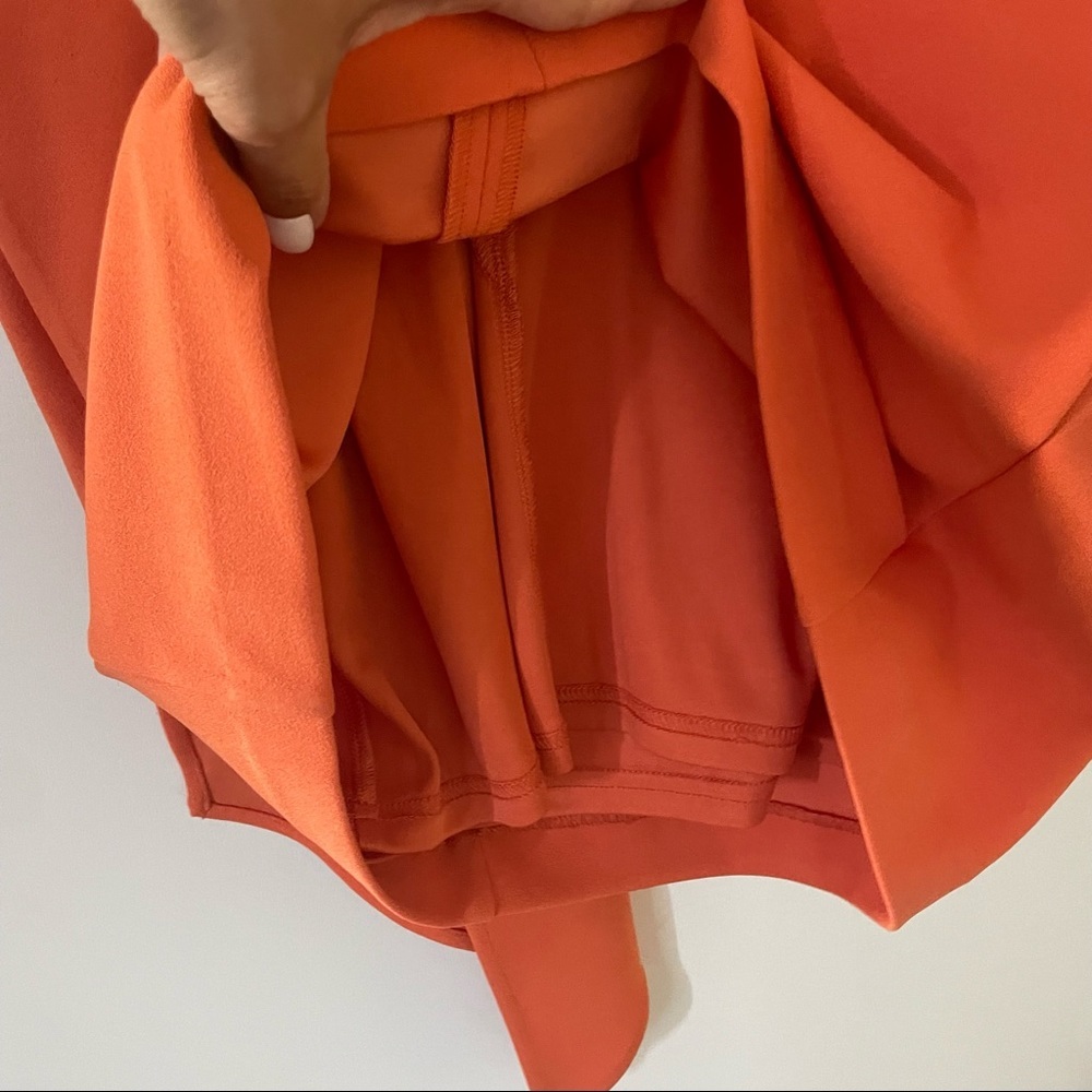 NWT Belle Badgley Mischka Dress Devin Stretch Crepe Short Sleeve Orange -size 2 - Picture 5 of 6